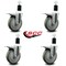 Service Caster 5'' Gray Poly Swivel 1-1/2'' Expanding Stem Caster Set Total Lock Brake, 4PK SCC-EXTTL20S514-PPUB-112-4 - alternate 4